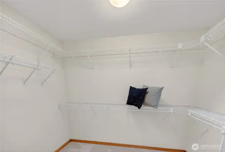 The walk-in closet is also very spacious in the primary suite.