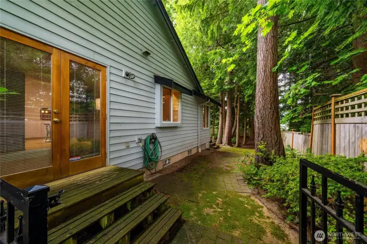 There is a small deck off the living room to the north side of the home.