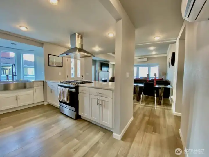 Another view of Unit A kitchen and dining