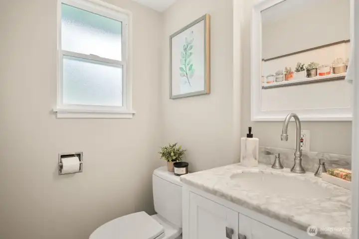 half bath off secondary living space