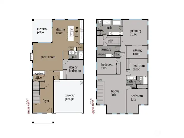 The Robinson Floorplan Graphic. All photos, renderings, site maps, and floorplans are for visualization purposes only. The Robinson Floorplan Graphic. All photos, renderings, site maps, and floorplans are for visualization purposes only.
