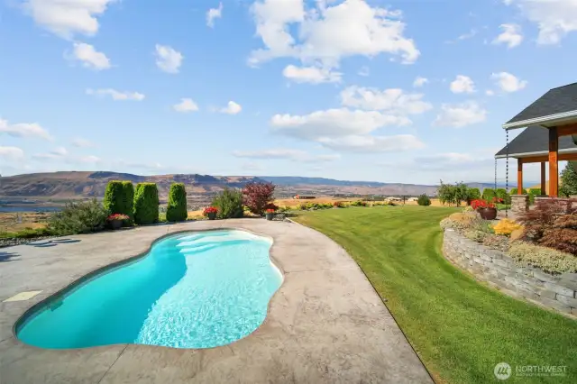 In-ground pool with amazing views and only steps away from the house.