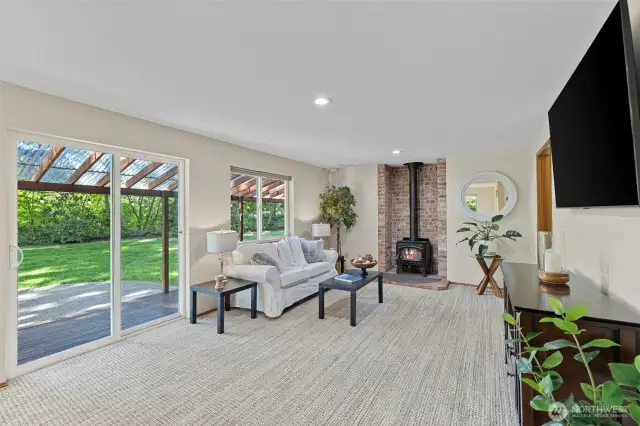 Great Room with Cozy Wood Stove!