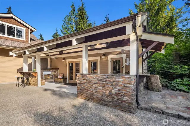 Pool Cabana with outdoor Kitchen that will amaze! Outdoor fireplace, too!