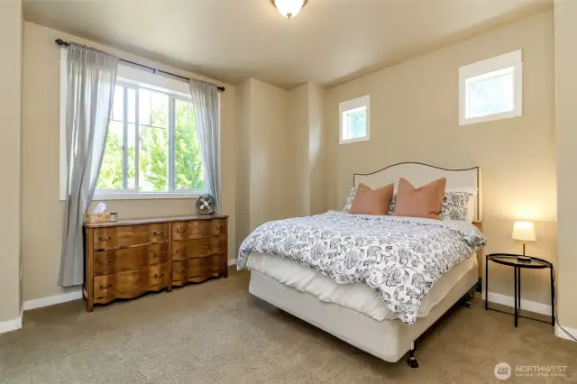 Good sized second bedroom with extra windows