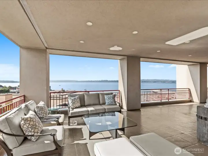 Huge deck for entertaining or just relaxing with a glass of wine.