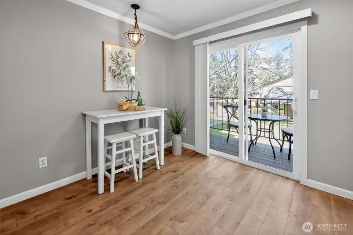 Kitchen with eating nook & private deck off the back!