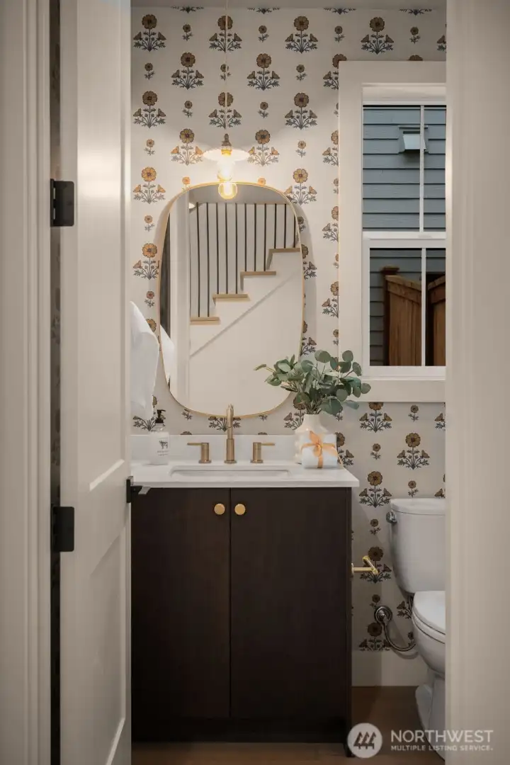 Main-level powder room