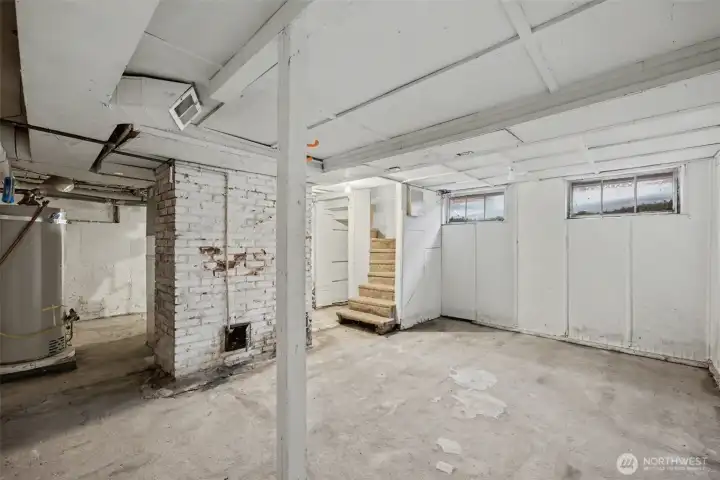 Unfinished basement.