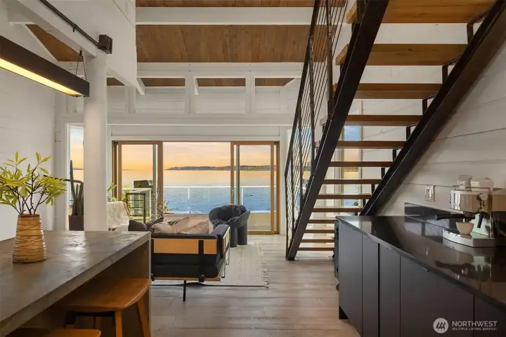 The interior was fully re-imagined into an architectural Tour de Force blending industrial and beach elements for aesthetics and comfort.