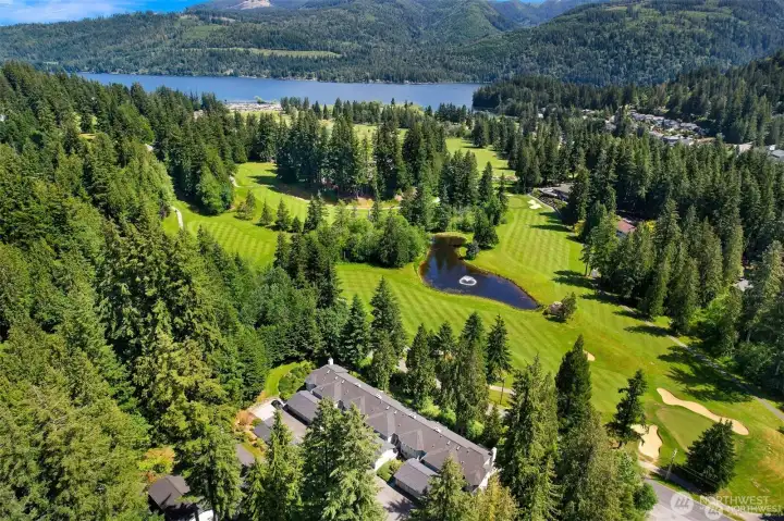 Over view of the Deer Creek complex toward the golf course and Lake Whatcom.