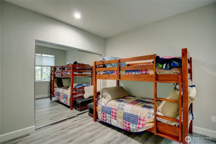 Guest bedroom located on the main level - with adjacent bathroom.