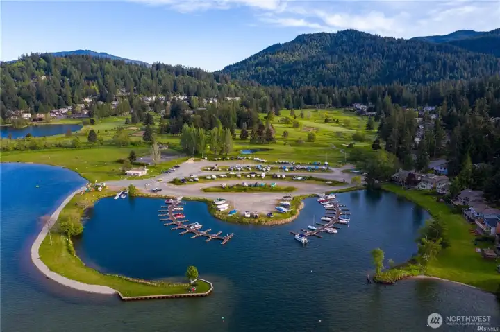 Community Marina and Marina Park.  Golf Course in the background.