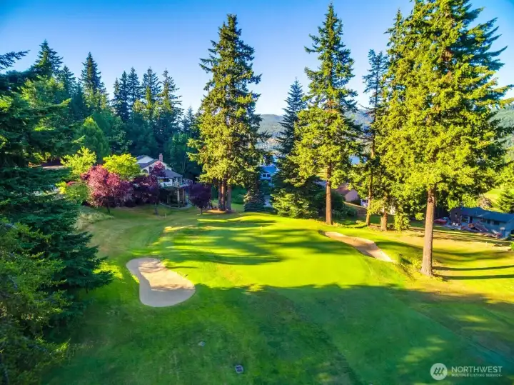 Golf course is an 18-hole championship course with practice facilities.