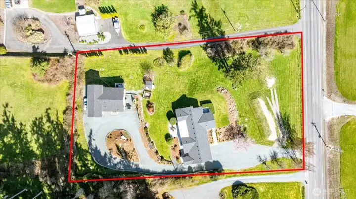 Approximate property boundaries outlined in red