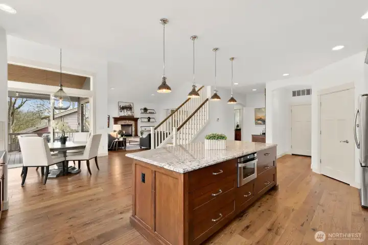 Open kitchen flows seamlessly into the breakfast nook and great room, making it the heart of the home for gatherings and everyday living.