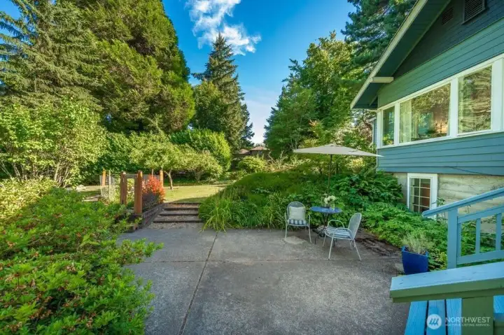 Meandering paths and multiple view patios to enjoy the outdoors and views.