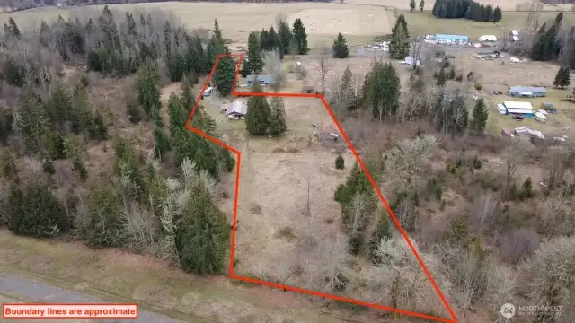 Approximate lot lines. 3 separate lots with Tax ID numbers. all 3 are 4.58 acres total