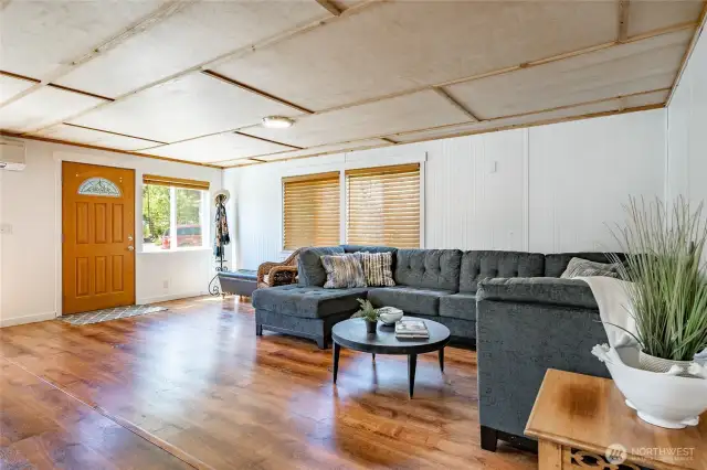 Open floorplan feels spacious with lots of light.