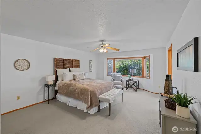 Very Spacious Primary Suite with Bay Window