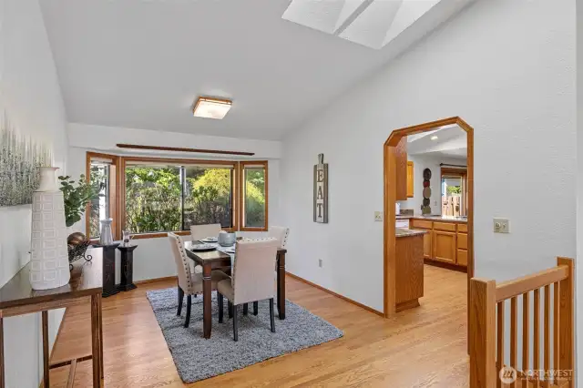 Formal Dining Room With Bay Window