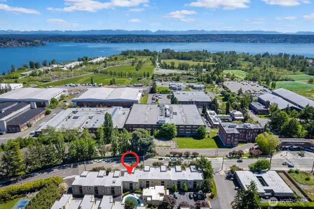 Across street are the trails and activities of Magnuson Park