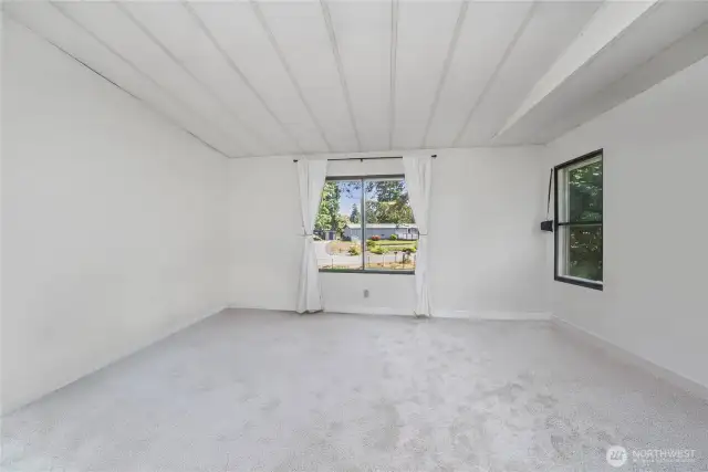 Plenty of space for a large bed and dresser.