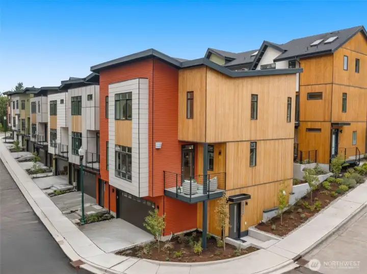 Aerial view of the 7-home enclave, thoughtfully planned, beautifully executed, and moments from all that Duvall has to offer.