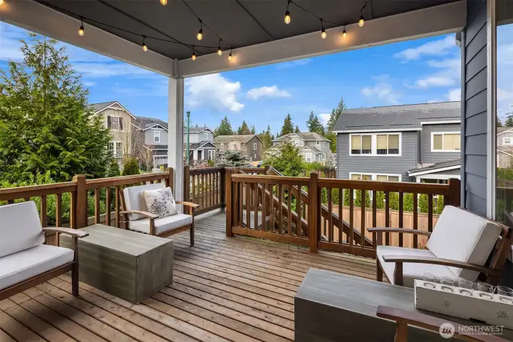 Covered deck is an ultimate place to relax and entertain
