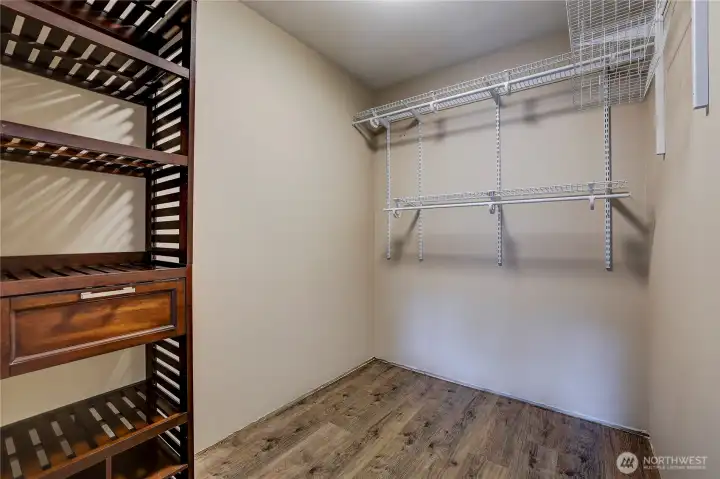 Walk in primary closet