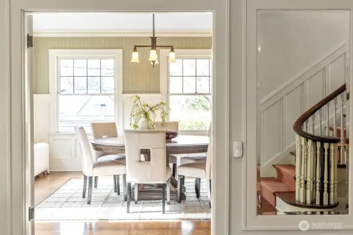 The dining room also opens off of the foyer