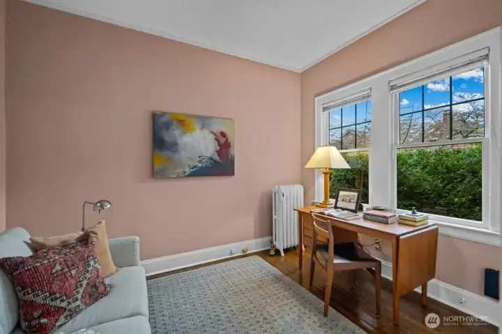 The bright and spacious office makes working from home feel less like work