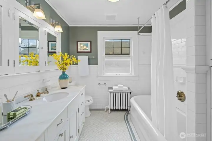 Updated second-floor full bath