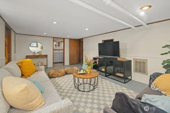 Lower level TV/rec room.