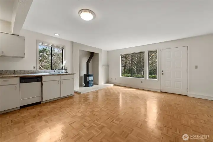ADU living room with 2nd kitchen