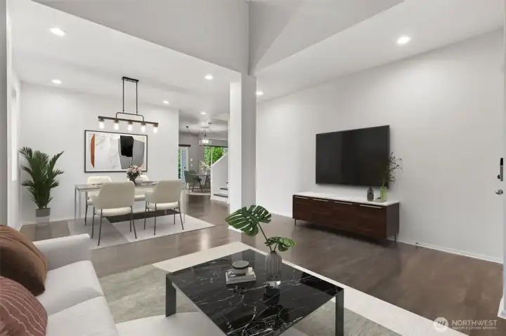 View towards your formal dining room from your formal living room. ***Virtually Staged***