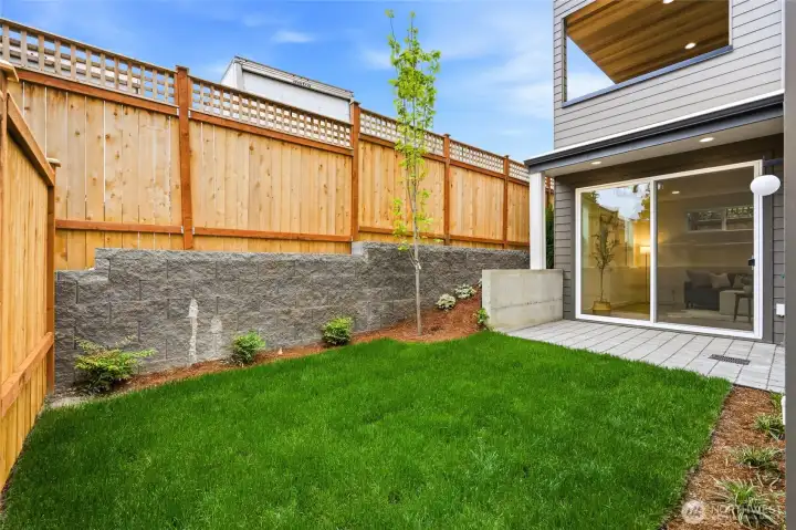 Fully fenced yard space Fully fenced yard space
