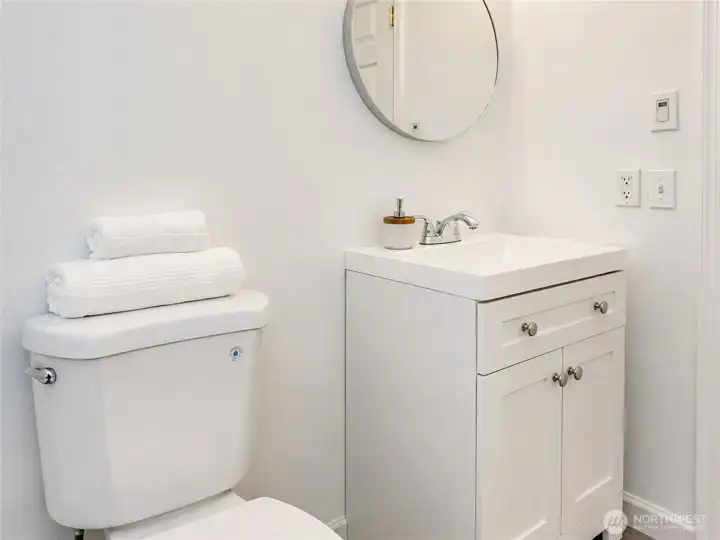 Updated Vanity & new toilet. Updated Vanity & new toilet.