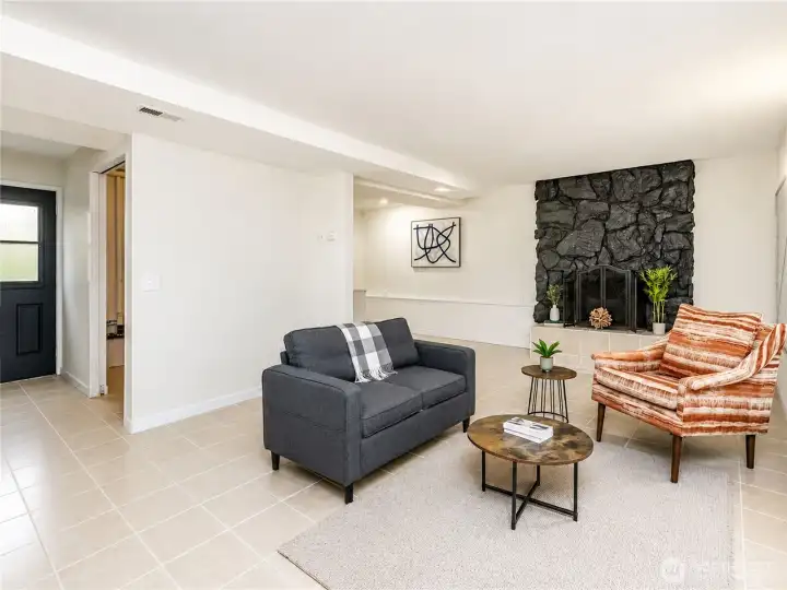 Separate entrance downstairs w/separate living & FP Separate entrance downstairs w/separate living & FP