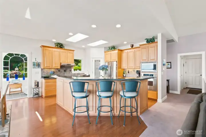 MAIN HOUSE - Kitchen with large center island.