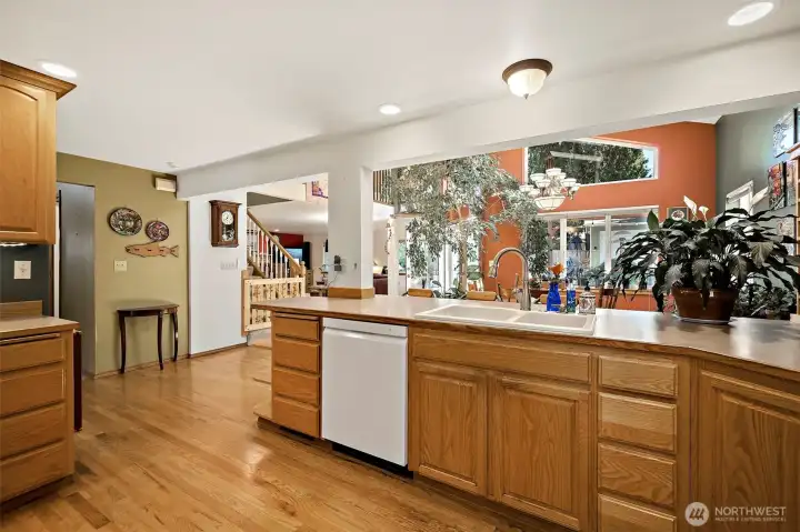Kitchen Looks Out to Dining Kitchen Looks Out to Dining