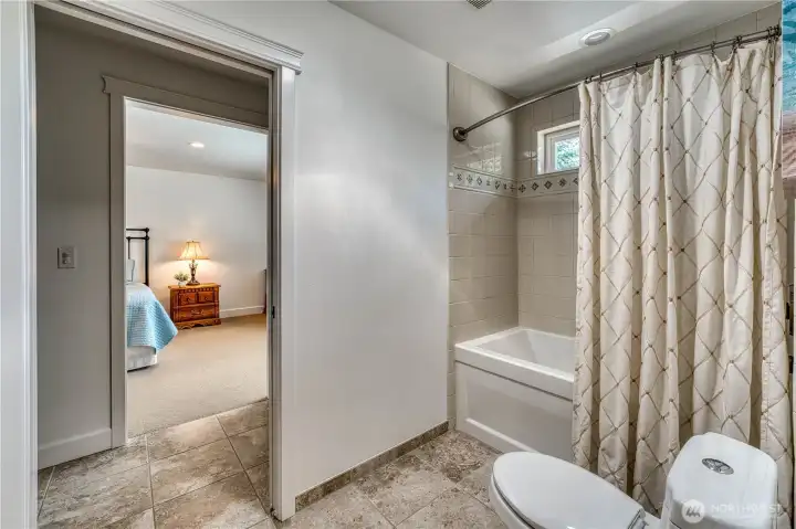 Shared jack and jill bath.