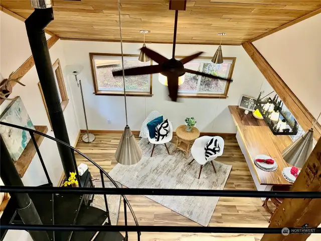 Overlook from Loft with large ceiling fan