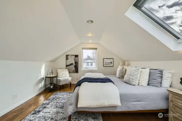 Bedroom with closet area.