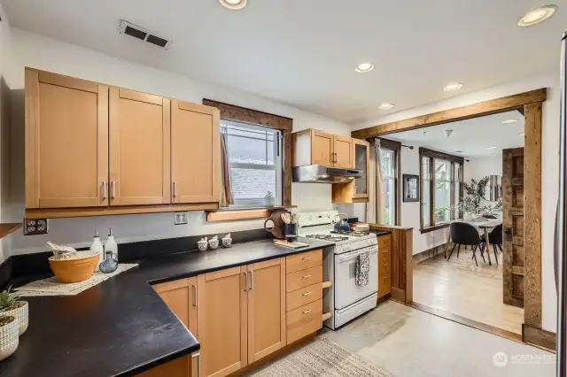 Kitchen open to the main level.