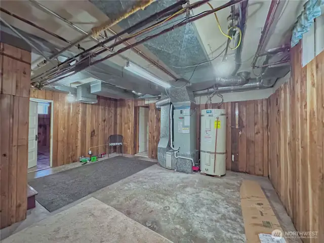 Basement utility room with plenty of additional storage space