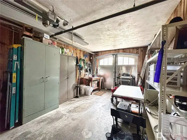 Single car garage with insulated doors