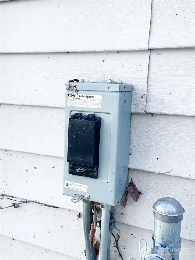 Hot tub plug already installed at back patio