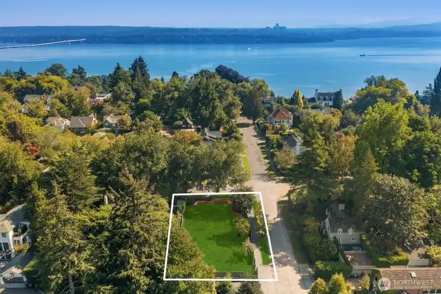 Aerial view of your beautiful corner lot in Washington Park.