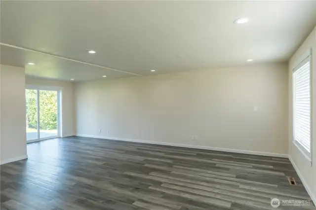View of the dining area and sliding door to the back yard.